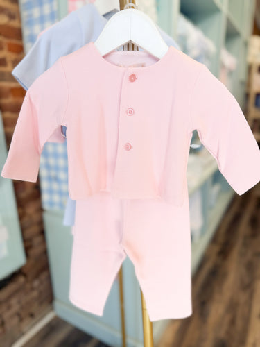 Pink English Knot Pima Jacquard Set