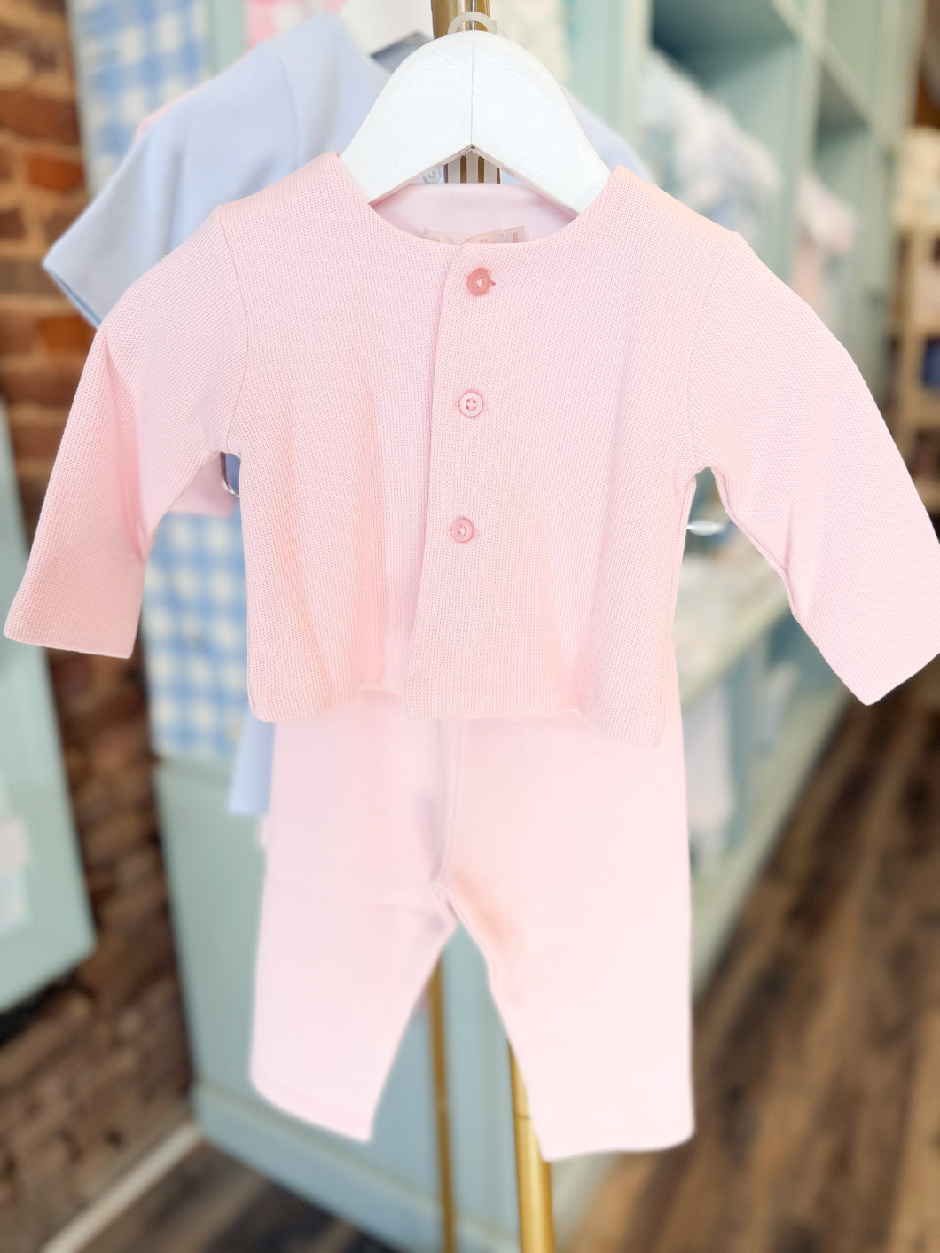 Pink English Knot Pima Jacquard Set