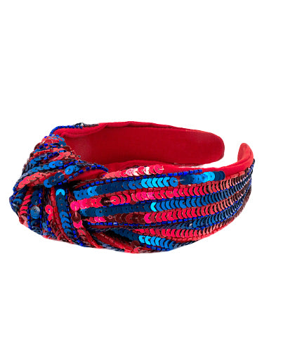 Red/Blue Stripe Sequin Headband