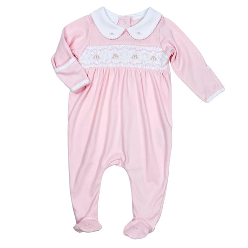Emily and Ethan Smocked Footie - Pink