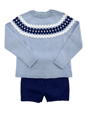 Blue/White/Navy Sweater Set