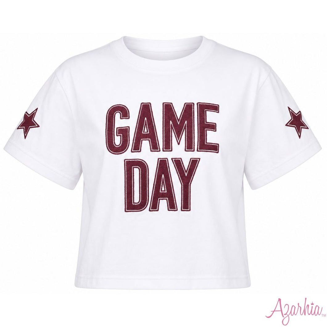 Shimmer Game Day Top - Maroon