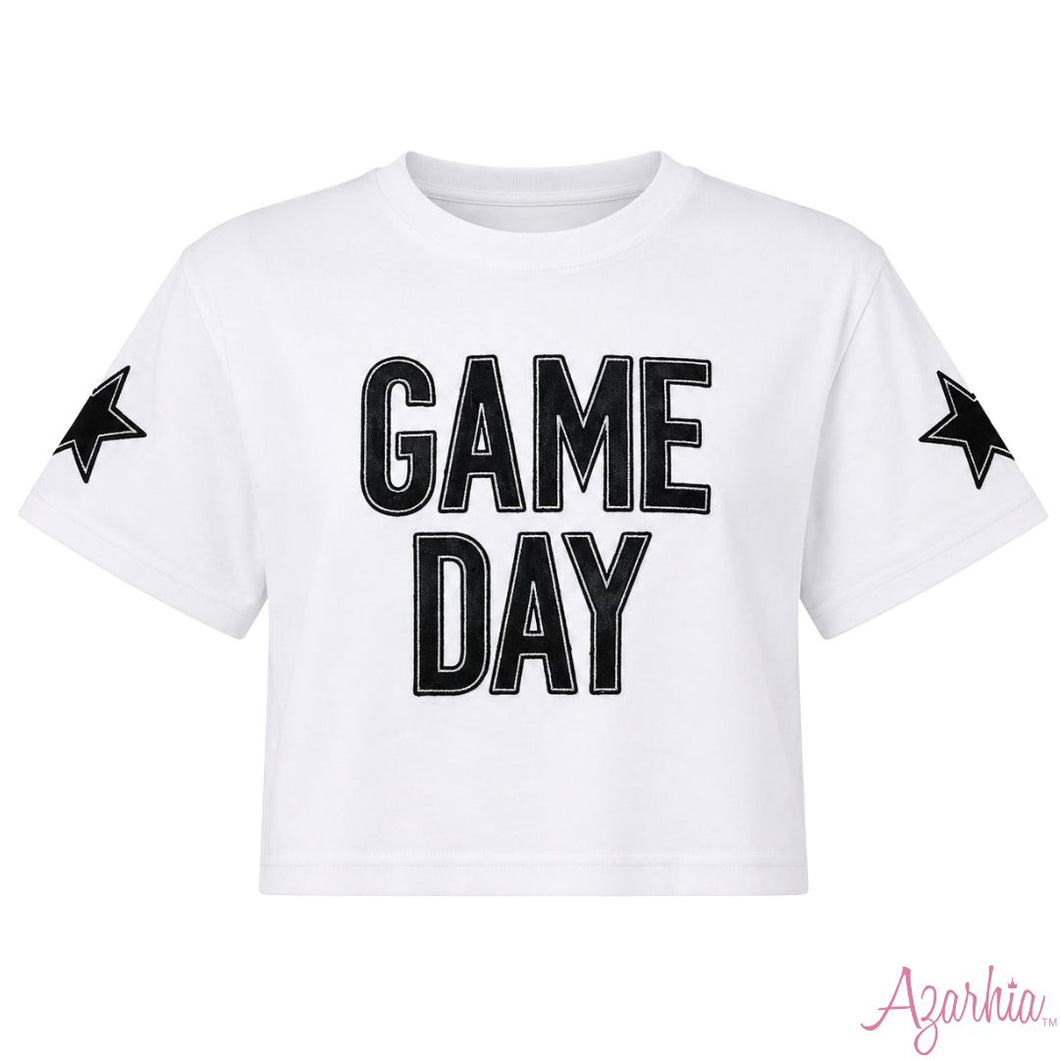 Shimmer Game Day Top -Black