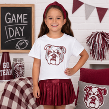 Mini Pleated Skort -  Maroon Shimmer