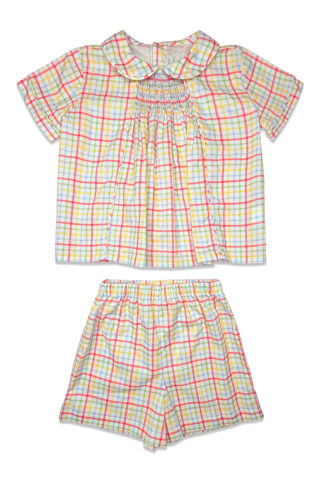 Smocked Graham Short Set - Harris Hill Plaid