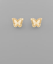 White/Gold Butterfly Studs
