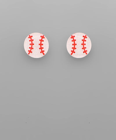 Baseball Glitter Studs
