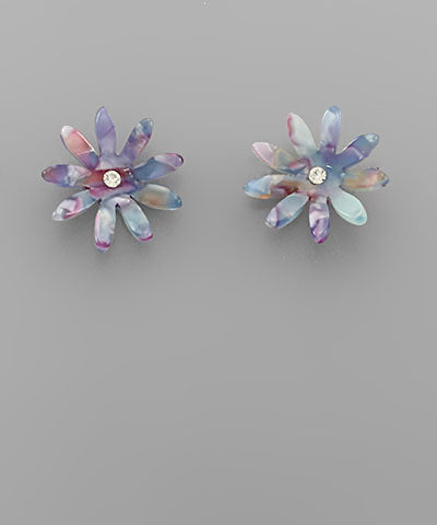 Tie Dye Flower Studs