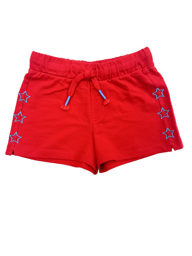 Red Tween Short W/ Star Embroidery