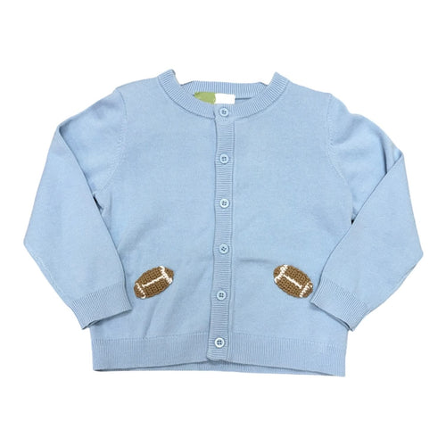 Blue Crochet Football Cardigan