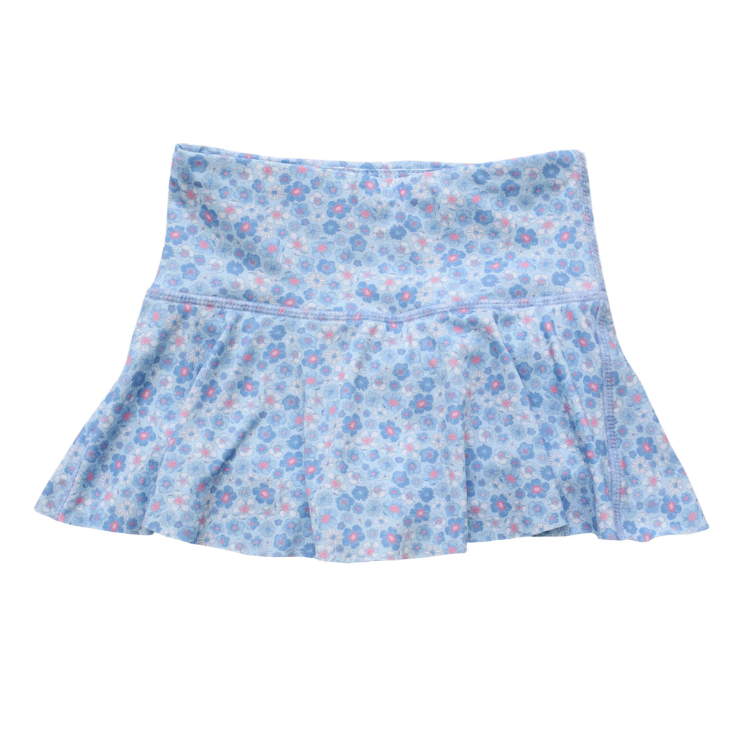 Powder Blue Floral Athletic Skirt