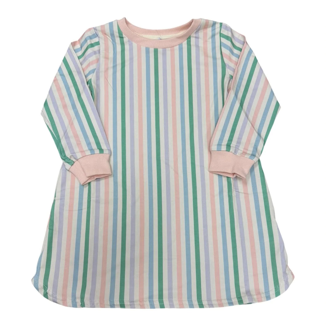 Multi Stripe Sweatshirt Dress