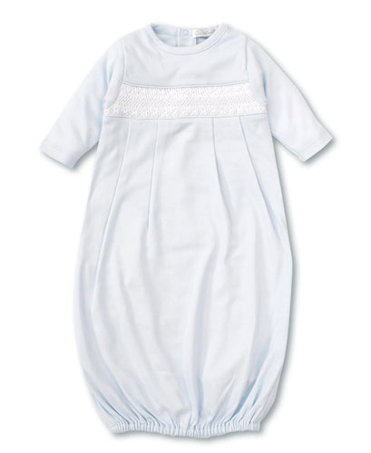 Blue Hand Smocked Sack Gown