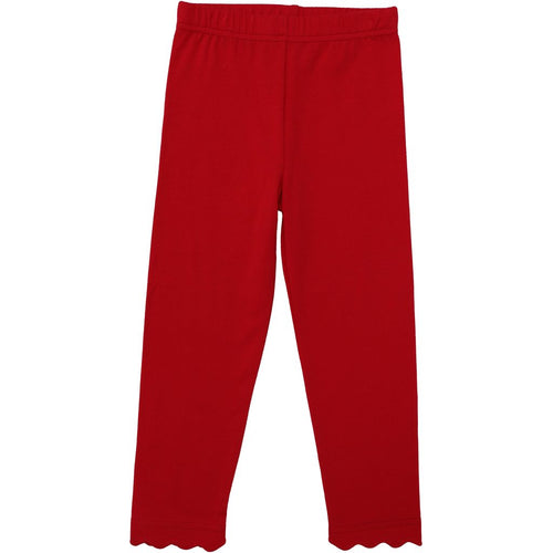 Red Scallop Leggings