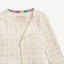 Heart and Bow Pointelle Magnetic Footie