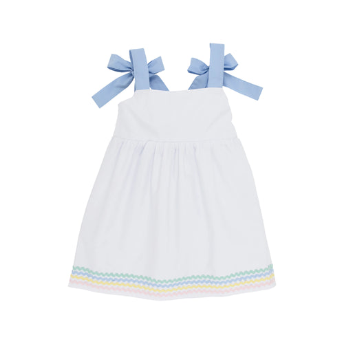 Macie Mini Dress-Worth Avenue White W/ Multicolor Ric Rac
