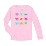 Candy Hearts Valentine's Day Long Sleeve Shirt - Pink