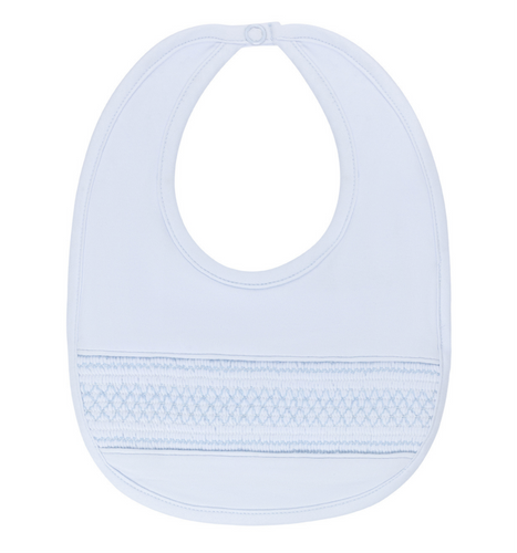 Baby Smocked Bullion Bib - Blue