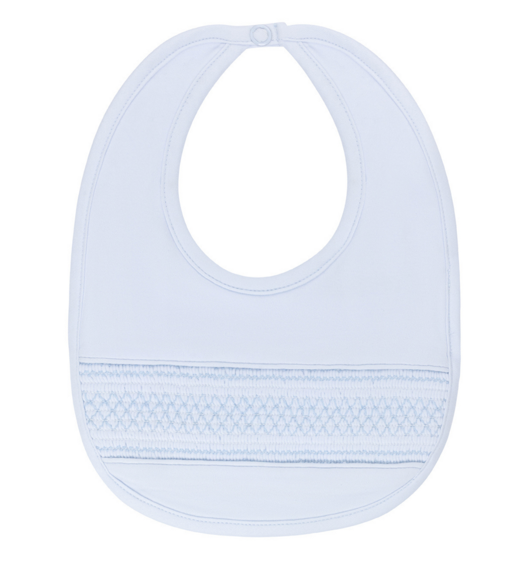 Baby Smocked Bullion Bib - Blue