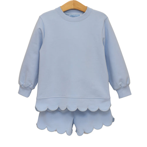 Sophia Scalloped Set - Light Blue