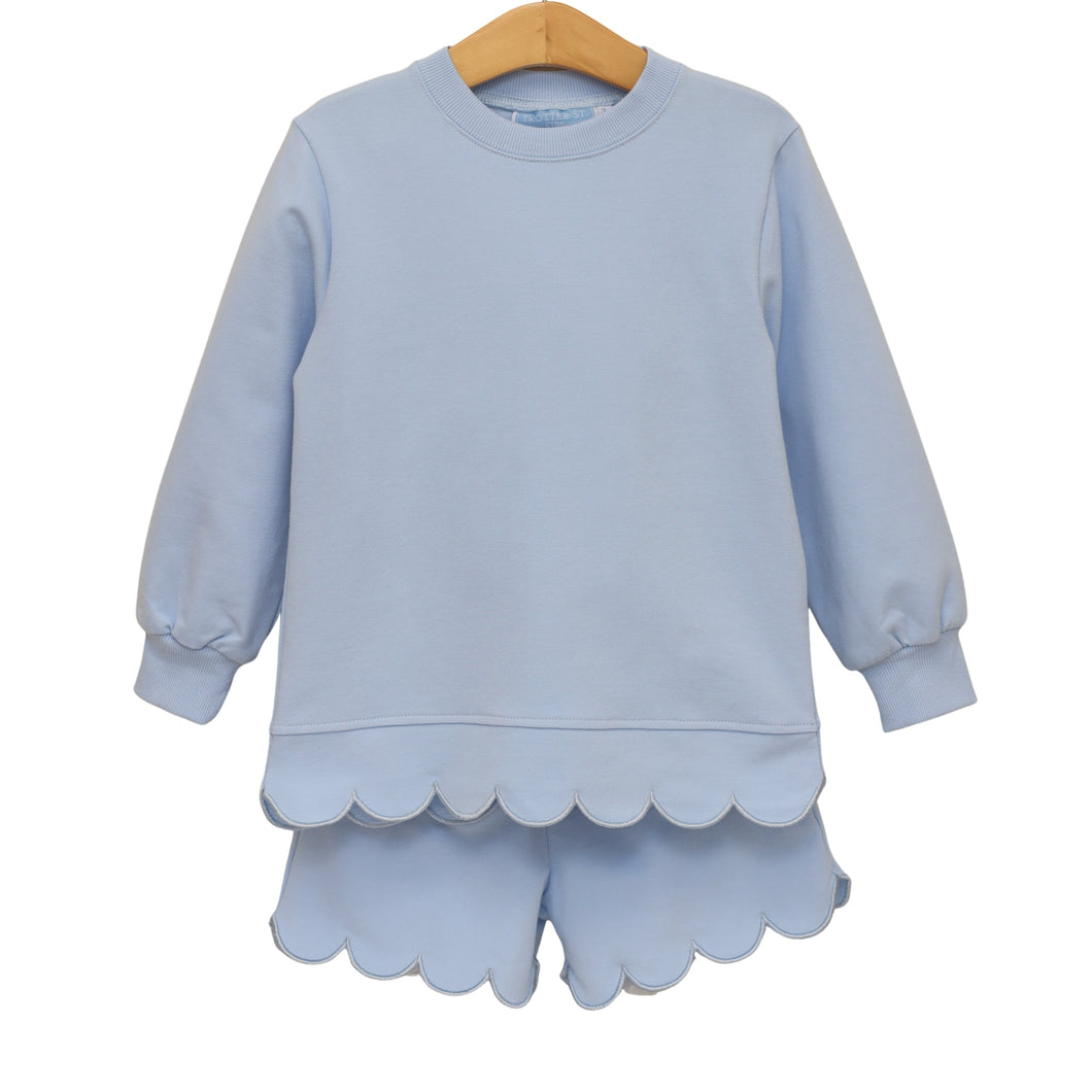 Sophia Scalloped Set - Light Blue