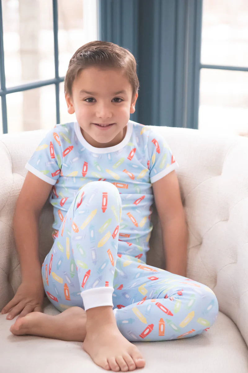 Back to School Boys 2 Piece Jammies - Crayons