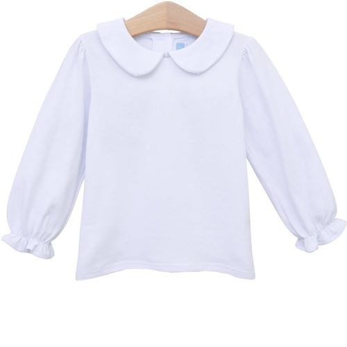Girls Peter Pan Top - White
