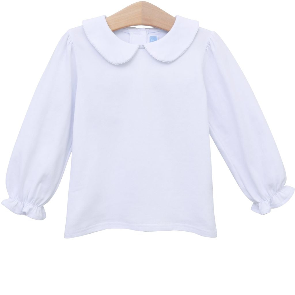 Girls Peter Pan Top - White