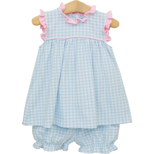 Light Blue Gingham/Pink Meredith Bloomer Set