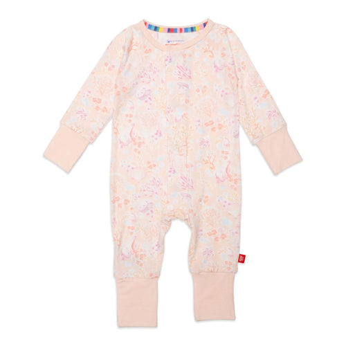 coral floral magnetic grow w/ me convertible coverall