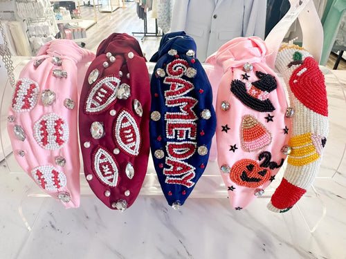 Red/Blue Gameday Beaded Headband