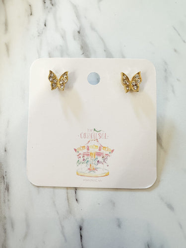 Gold Butterfly Stud