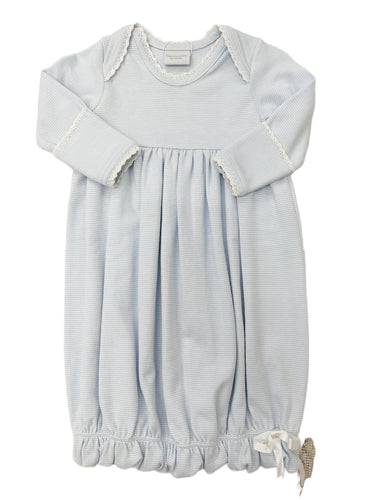 Blue Mini Stripe Lap Shoulder Gown