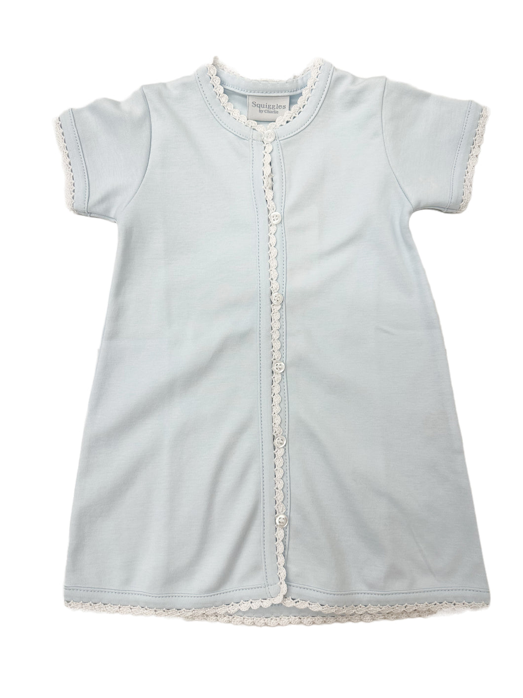 SS Blue W/ White Crochet Trim Gown