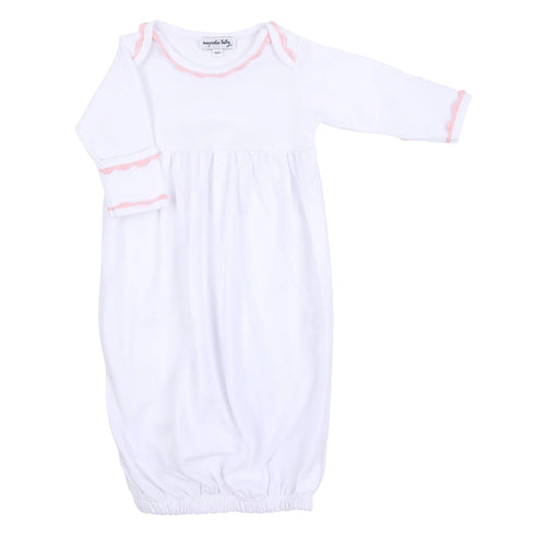 Baby Joy Emb Gathered Gown-Pink