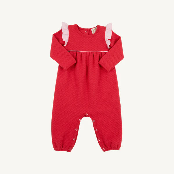 Leigh Ann Angel Sleeve Romper - Richmond Red