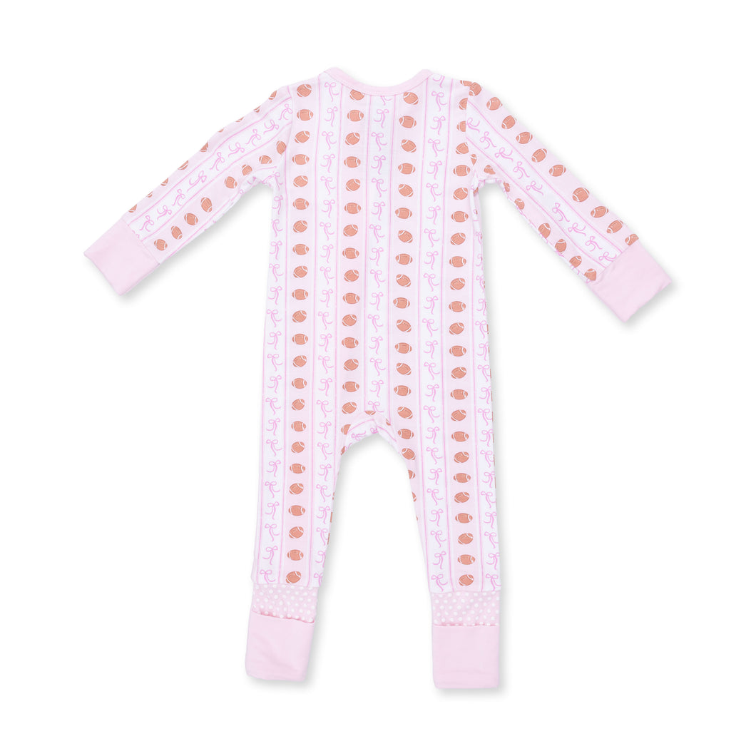 Football Bow Stripe Convertible Romper