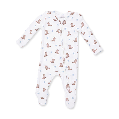 Mini Cowboy Boots 2 Way Zipper Footie