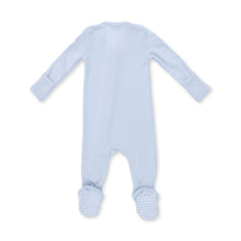 Solid Sheer Blue Rib 2 Way Zipper Footie
