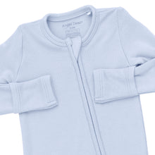 Solid Sheer Blue Rib 2 Way Zipper Footie