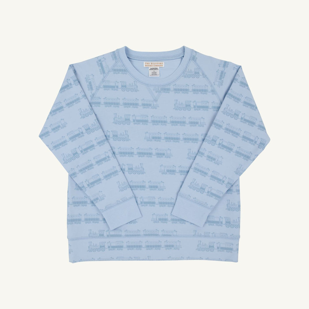 Blue Choo Choos Cassidy Comfy Crewneck