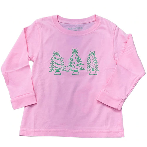LS Light Pink Christmas Tree Tshirt