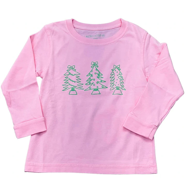 LS Light Pink Christmas Tree Tshirt