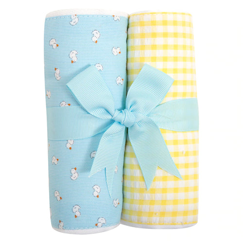 Yellow Duck Set of 2 Burp Cloths