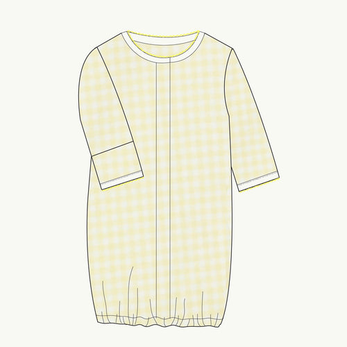 Yellow Gingham Pima Converter Gown