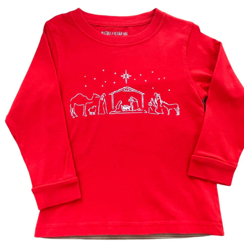 LS Red Nativity Tshirt