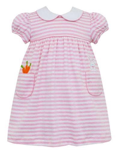 Bunny W/ Carrot Pink Stripe Knit Dress