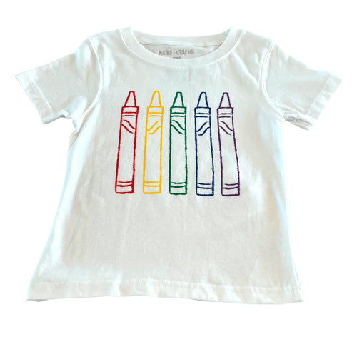 SS White Multi Crayons T-Shirt