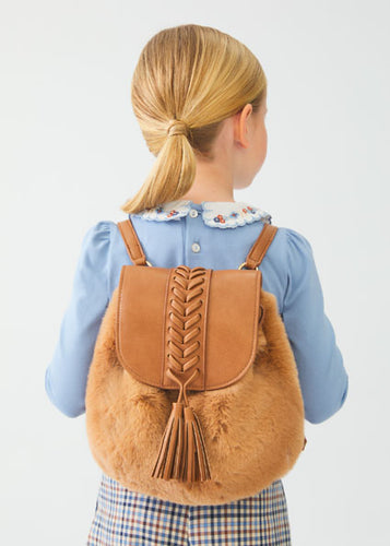Brown Faux Fur Backpack