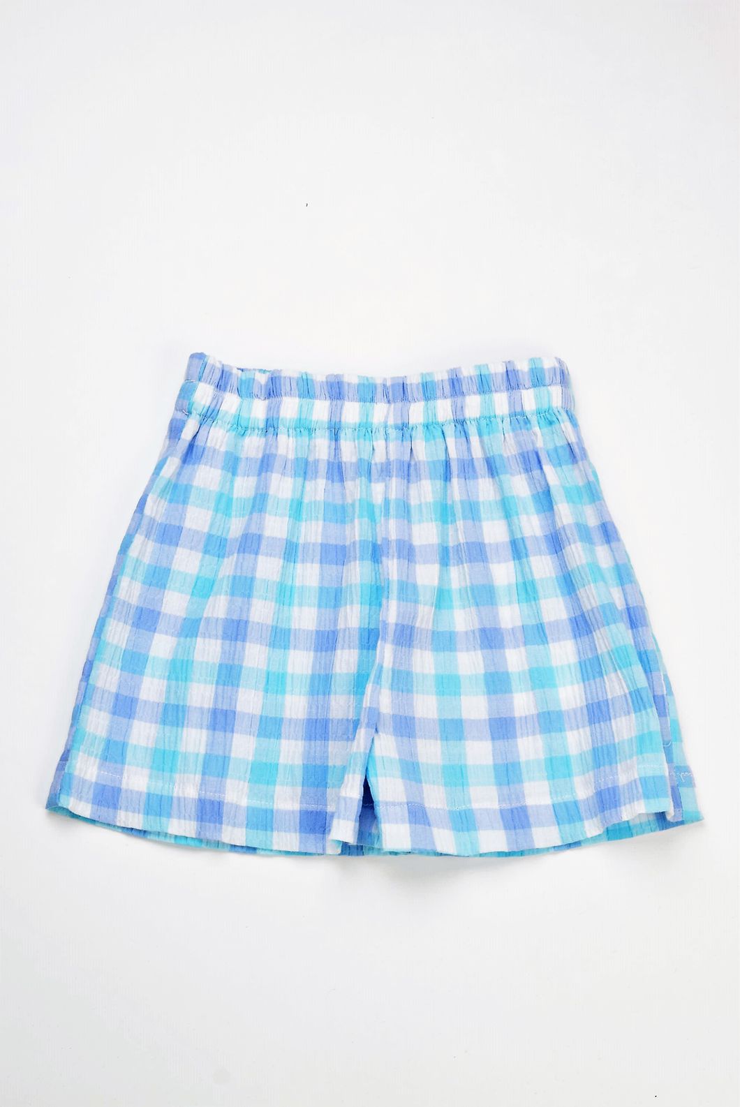 Aqua/Blue Check Shorts